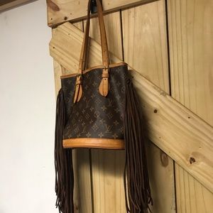 Louis Vuitton Brown and Tan Shoulder Bag